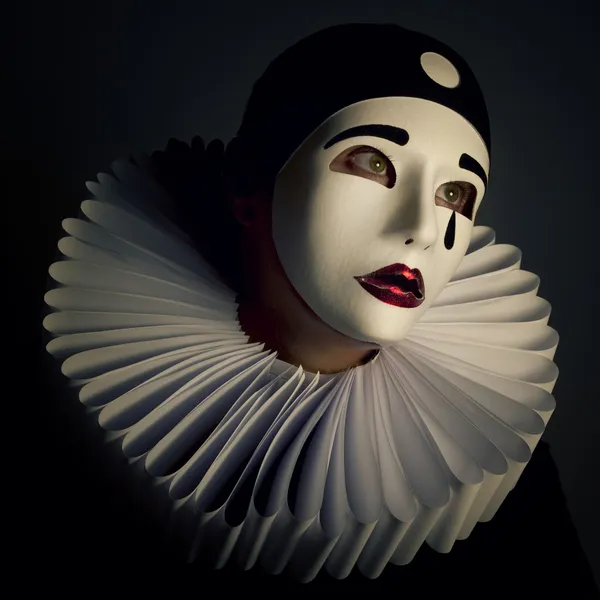 Maschera Pierrot — Foto Stock