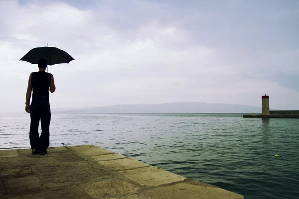 Man in the rain — Stock Photo, Image