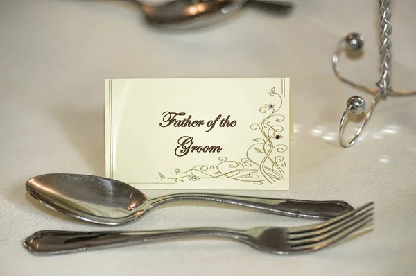 Father of the groom place setting — Stock Photo, Image