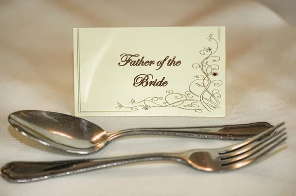 Father of the bride place setting — Stock Photo, Image
