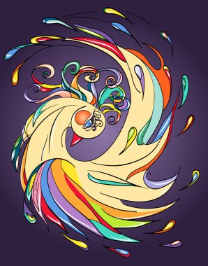 Golden decorative bird clipart