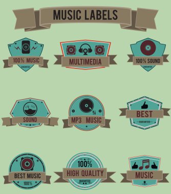 Music labels clipart