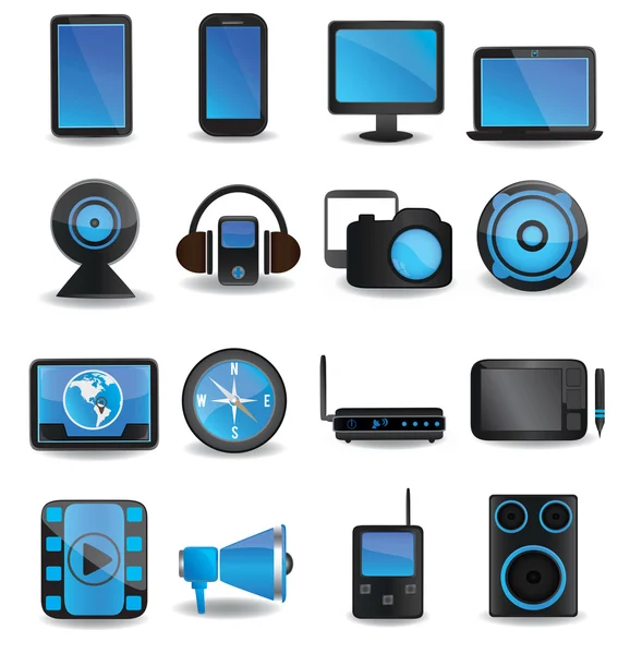 Icone dei dispositivi tecnologici — Vettoriale Stock
