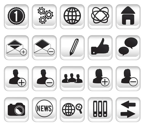 Definir ícones de botões de comunidade - parte 1 — Vetor de Stock