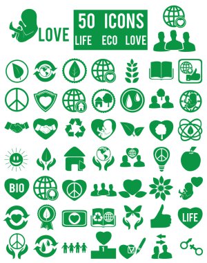 Set of life eco love icons