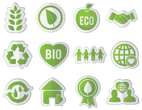 Set of eco stickers — Stock Vector