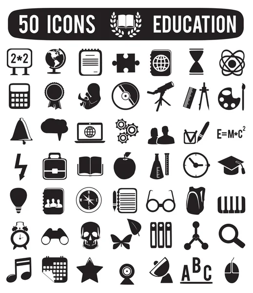 Conjunto de iconos de ciencias de la educación — Vector de stock