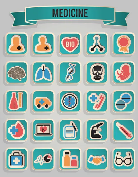 Conjunto de iconos de medicina — Archivo Imágenes Vectoriales