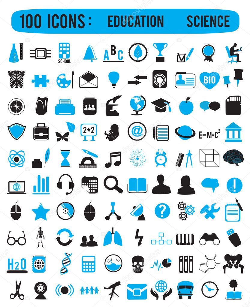 100 icons for education science