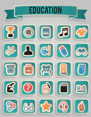 Set of education icons - part 3 clipart