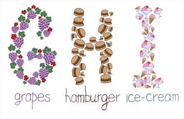 Alphabetic letters - GHI clipart