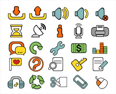 40 doodle web icons clipart