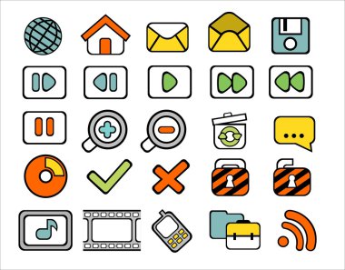 40 doodle web icons clipart