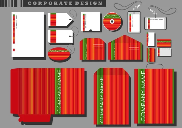 Corporate design with red stripes — Stock Vector