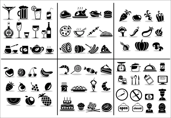 食物和饮料图标设置 — 图库矢量图片