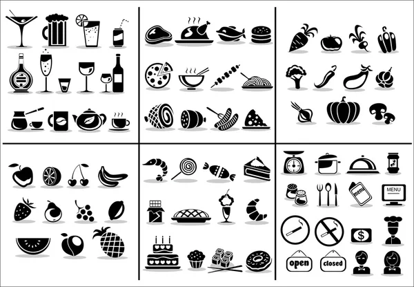 Conjunto de ícones de comida e bebida Vetores De Bancos De Imagens