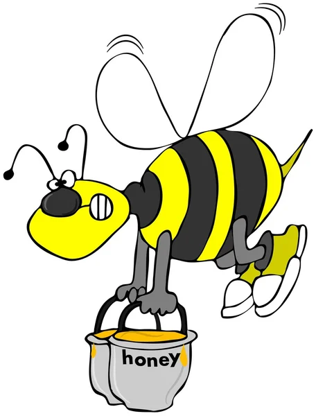Včela nesoucí sklenic medu — Stock fotografie