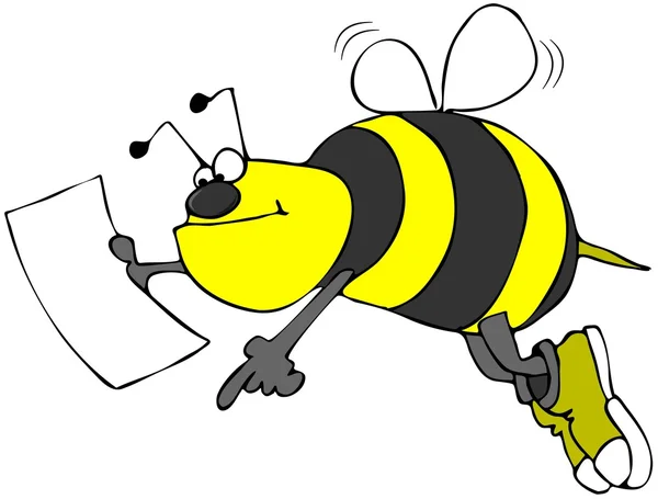 Пчела с картой — стоковое фото