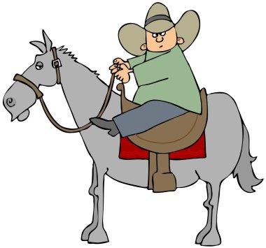 Boy on a horse clipart