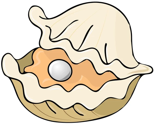 Oyster with a pearl — Stock Photo, Image