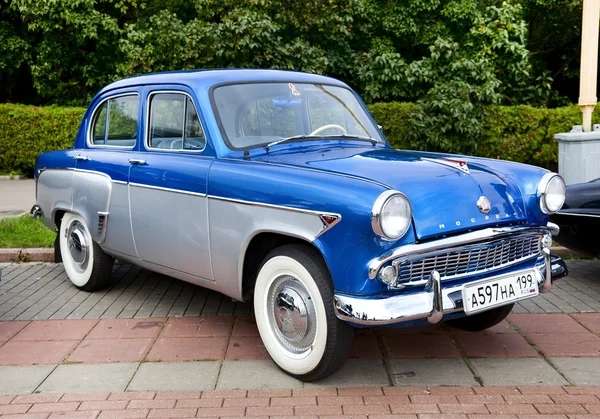 Classic old car blue