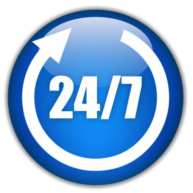 Twenty four seven service sign clipart