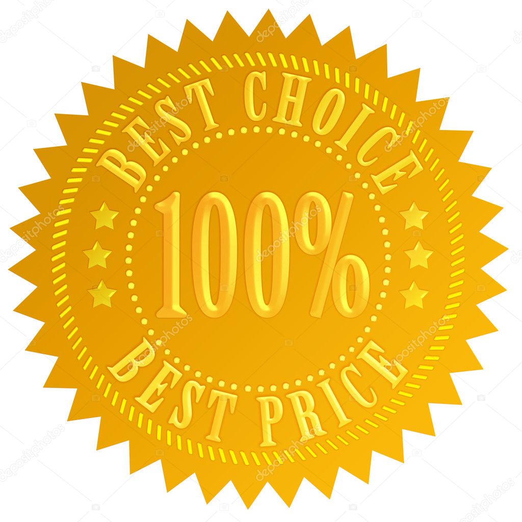 Best choice label isolated on white