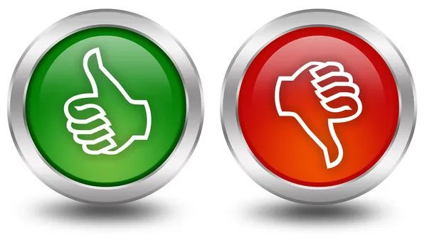 Thumb up and down voting buttons — Stock Photo, Image