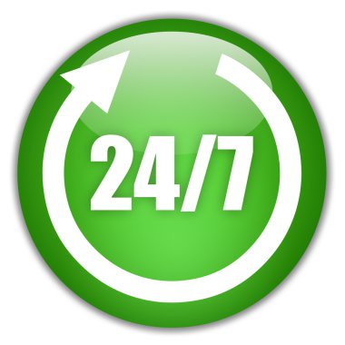 Twenty four seven sign clipart