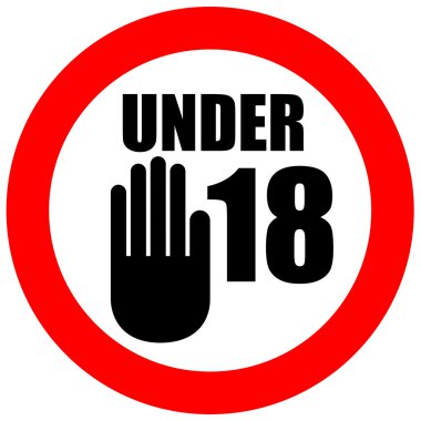 Under eighteen sign clipart