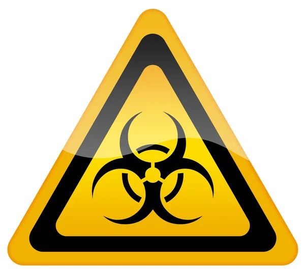 Biohazard symbol sign of biological threat alert isolated black yellow ...