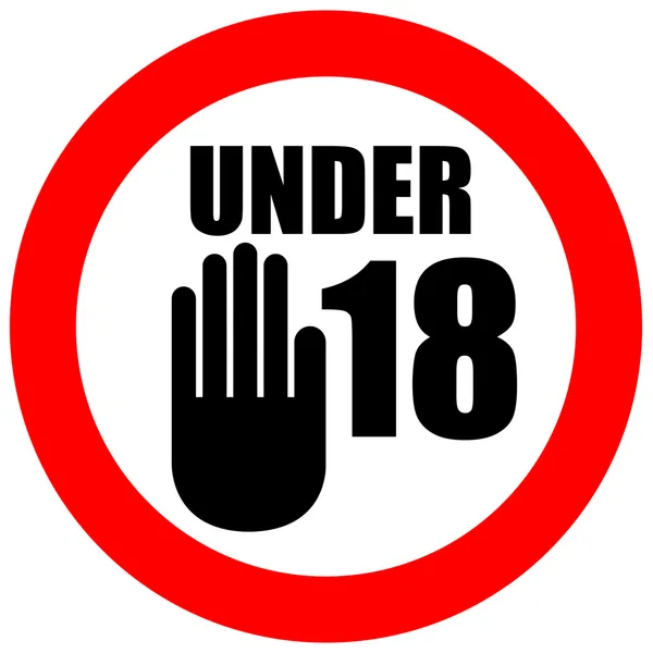 Under eighteen sign — Stock Photo, Image