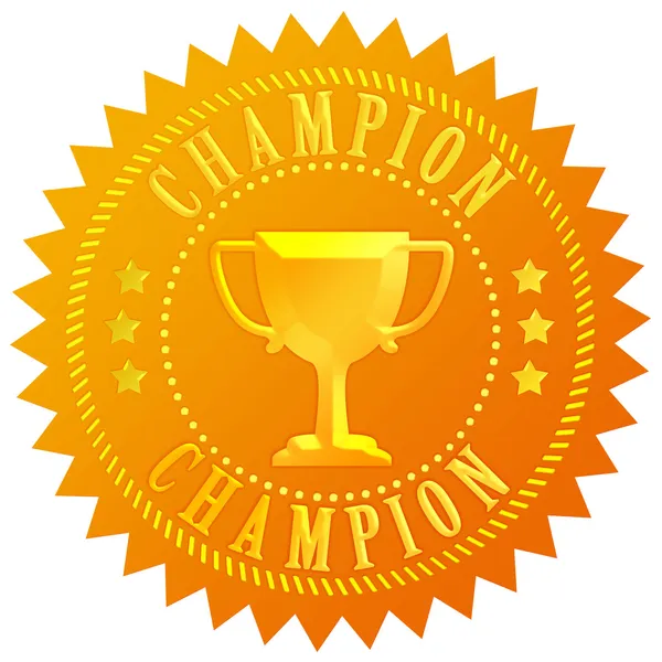 Champion gold seal — Stock Photo, Image