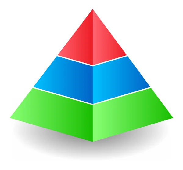 Pirâmide de três cores — Fotografia de Stock