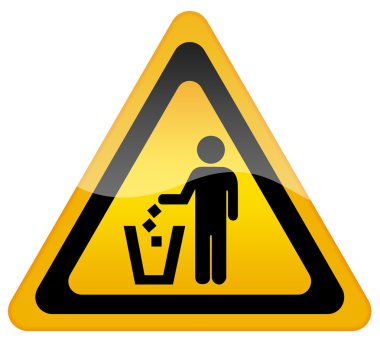 Hiç çöp atma, tutma temiz işareti