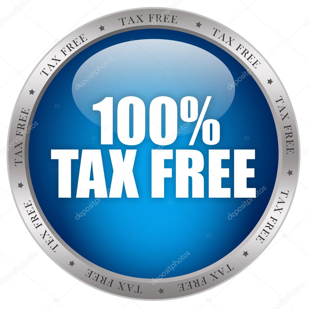 Tax free icon isolated on white