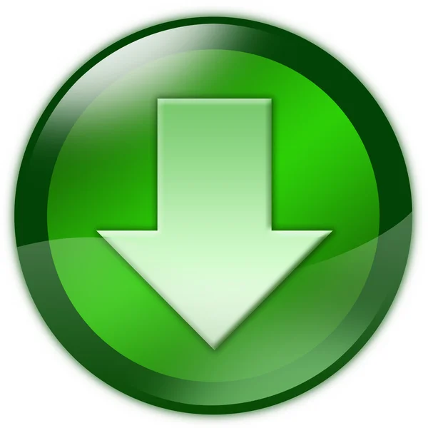 Grüner Knopf herunterladen — Stockfoto