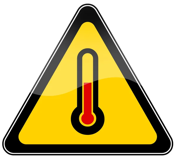 Señal de advertencia de alta temperatura —  Fotos de Stock