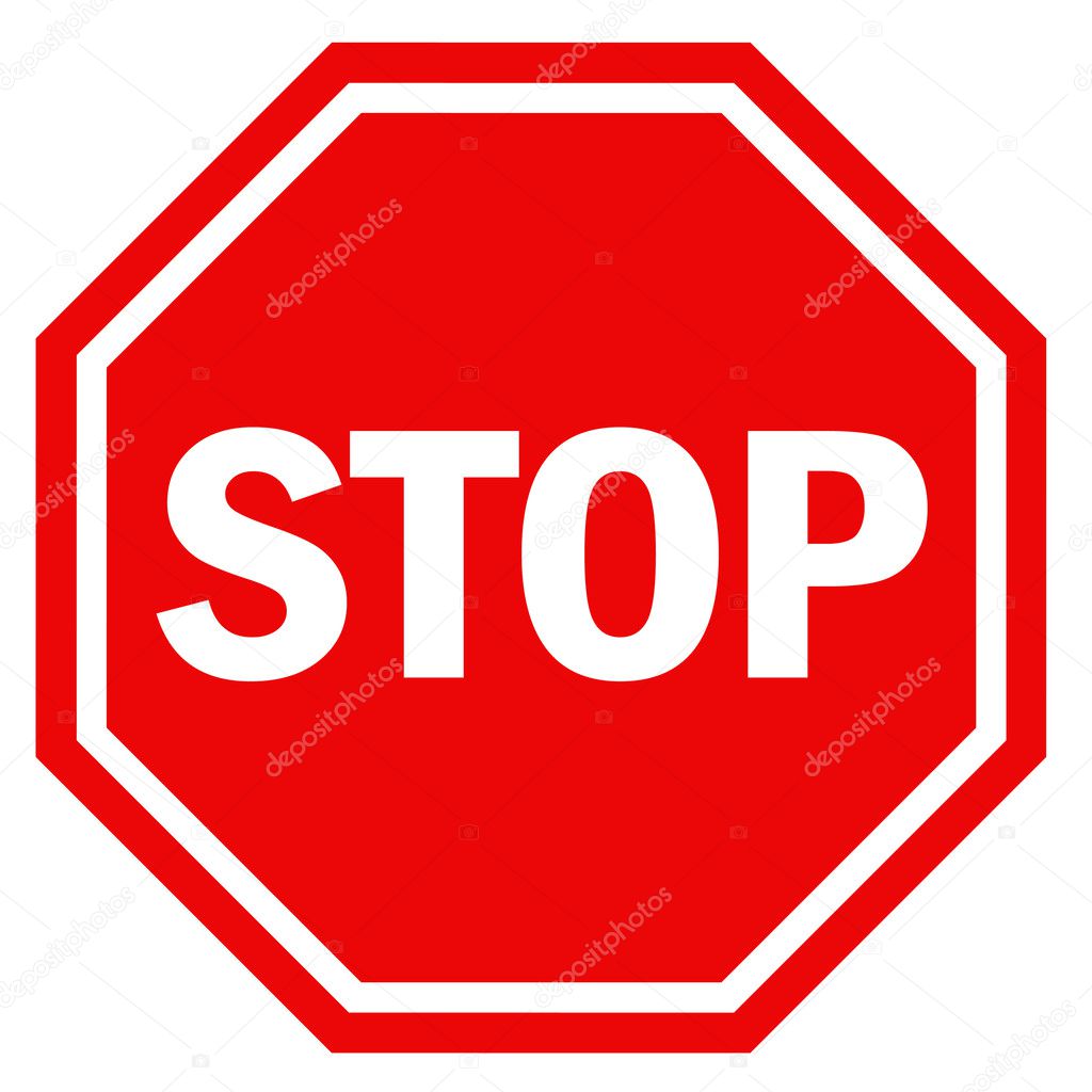 Stop sign isolated on white