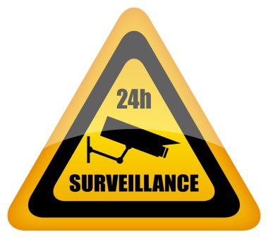 Vector video surveillance sign clipart