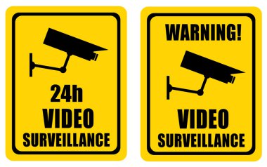 Video surveillance sign clipart