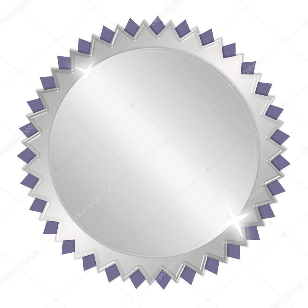 Blank silver award medal isolated on white