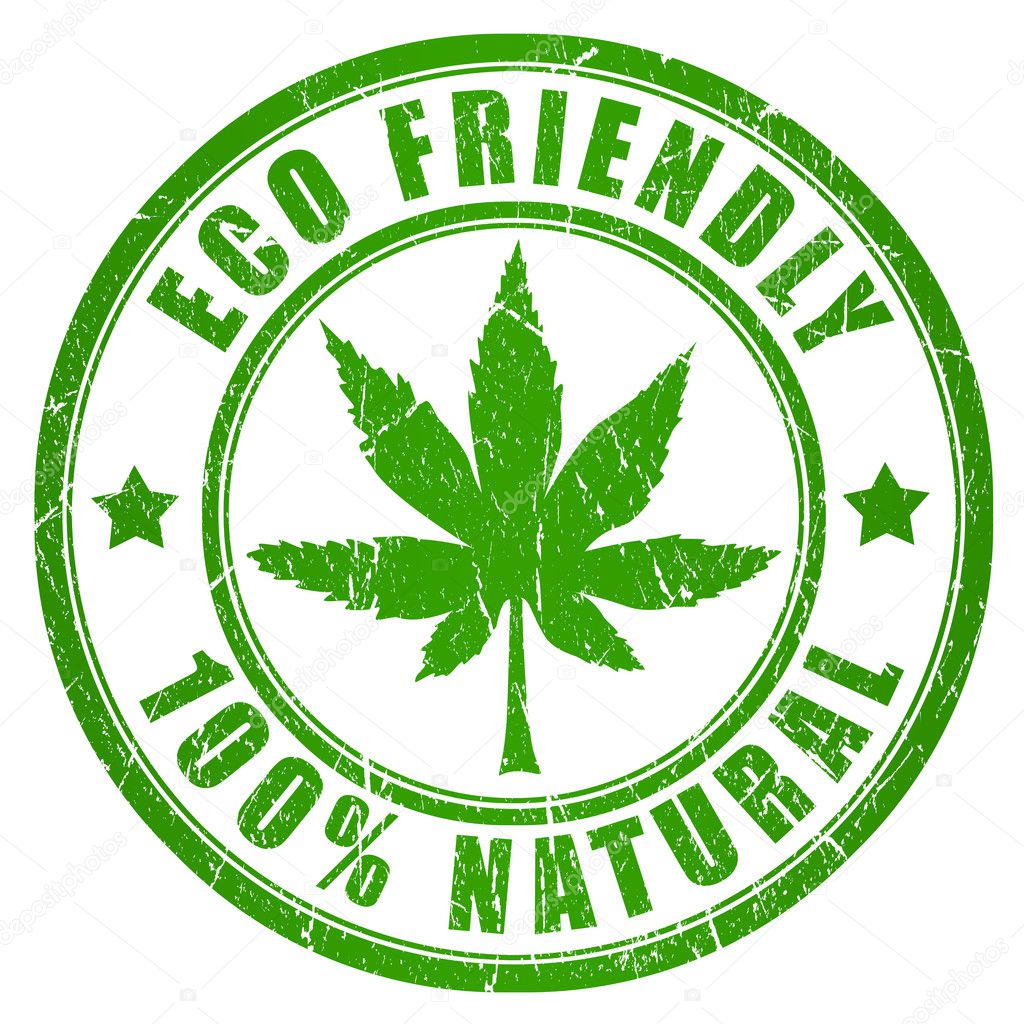 Cannabis eco friendly stamp isolated on white
