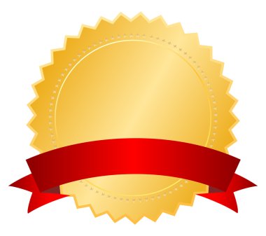 Blank medal with ribbon clipart