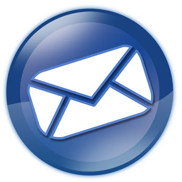 Przycisk niebieski e-mail — Zdjęcie stockowe