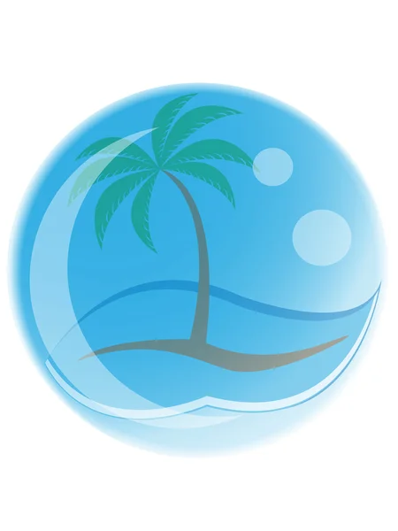 Tropicale - logo bolla — Vettoriale Stock