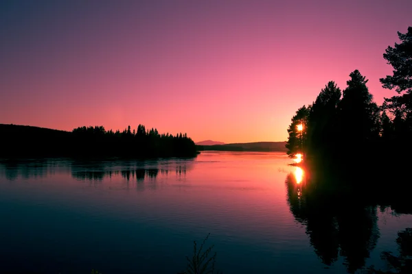 Όμορφη νύχτα στα βουνά σουηδική — Φωτογραφία Αρχείου