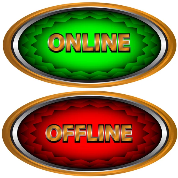 Icona online e offline — Vettoriale Stock