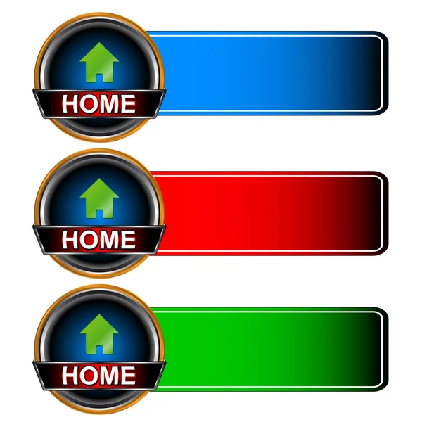 Drie huis pictogrammen — Stockvector