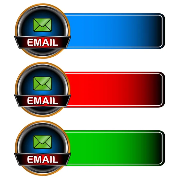 Tres iconos de correo electrónico — Vector de stock